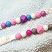 Pacifier Clip - 2 Pack - Silicone Baby Teething Pacifier Clips - GIRL - BPA-Free - Non-Toxic - Sensory