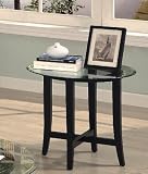 3pcs Cappuccino Finish Base Glass Top Coffee & 2 End Table Set
