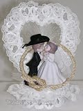 Cowboy Couple With Love Knot Western Cake Top