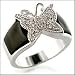 Silver Tone Black Onyx Butterfly Ring Silver Tone Black Onyx Butterfly Ring
