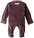 L'ovedbaby Unisex-Baby Newborn Organic Cotton Velour Footed Overall, Eggplant, New Born