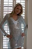 BeachDiva Shimmering Moon Kaftan in Turquoise