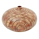 EXP Handmade Mottled Salmon Terracotta Gourd Vase With Line Etchings