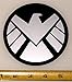 S.H.I.E.L.D. Logo HQ 2 Color Silver Metallic on High Gloss Black Vinyl Decal! 4.5