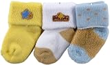 Luvable Friends 3-Pack Bright Colors Newborn Socks, Yellow