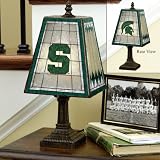 Michigan State Art Glass Table Lamp