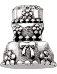 Persona Sterling Silver Wedding Cake Charm fits Pandora, Troll & Chamilia European Charm Bracelets