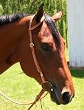Slip Ear Headstall Basket Weave Double 5/8 USA Leather
