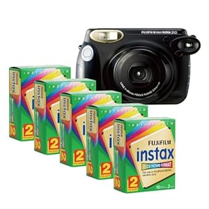 Fujifilm Instax 210 Instant Photo Camera Kit With 5 Twin Pack Of Instax Film