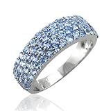 14k White Gold Blue Tanzanite Color Gem Stone Ring Band, TW: 1.80 carat