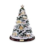 Norman Rockwell Village Christmas Illuminated Artificial Tabletop Christmas Tree by The Bradford Exchange