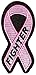 Breast Cancer Fighter Pink Ribbon Patch - 1.5x3.2 inch. Embroidered Iron on Patch