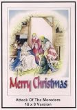 Attack Of The Monsters: Widescreen TV: Greeting Card: Merry Christmas