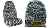 Zebra Black White New Seat Covers. Universal seatcovers will fit most bucket seats in Acura, Chevrolet, Chrysler, Dodge, Ford, Geo, GMC, Honda, Isuzu, Jeep, Mazda, Mercury,Nissan, Pontiac, Suzuki, Saturn, Toyota, Volkswagen Vehicles