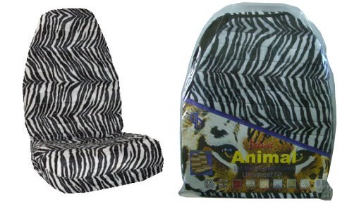 Zebra Black White New Seat Covers. Universal seatcovers will fit most bucket seats in Acura, Chevrolet, Chrysler, Dodge, Ford, Geo, GMC, Honda, Isuzu, Jeep, Mazda, Mercury,Nissan, Pontiac, Suzuki, Saturn, Toyota, Volkswagen Vehicles