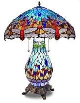 Lamps Beautiful Blue Dragonfly Tiffany Table Lamp with Lighted Base--Excellent customer service--see our feedback.