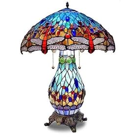 Beautiful Dragonfly Double Lit Table Lamp