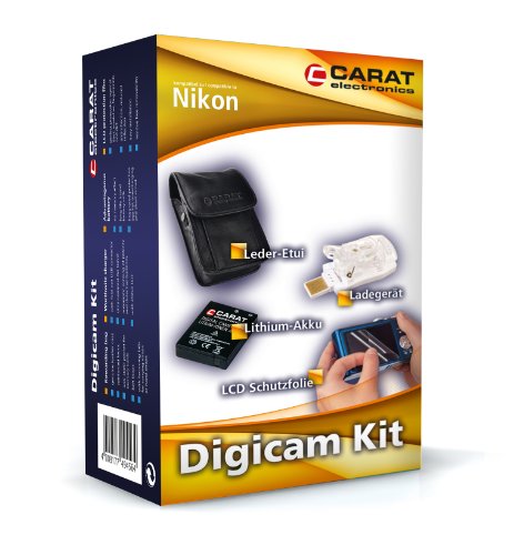 Carat Electronics DigiCam Kit f&uuml;r Nikon Coolpix S8100 inkl. Akku, Ladeger&auml;t, Etui und LCD  Preisvergleich