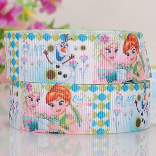 10 Yards 7/8 Inch Frozen fever anna elsa princess Printed Grosgrain Ribbon (7/8")