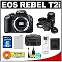 Canon EOS Rebel T2i Digital SLR Camera + 28-80mm Zoom Lens + 70-300mm Zoom Lens + 16GB Memory Card + LP-E8 Battery + Case + Accessory Kit