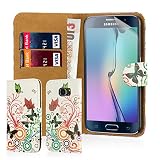 32nd PU Leather Design Book Wallet Case with screen protector and Cloth - Butterfly