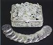 Wedding Ceremonial Arras, or 13-silver plated Coins, with Silver Plated Treasure Box: Imported and Hand-Made