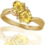 10k Yellow Gold Citrine & Diamond Heart Ring (.02 cttw, I-J Color, I1 Clarity), Size 6