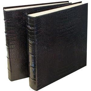 Large Bound Crocodile Embossed Leather Album