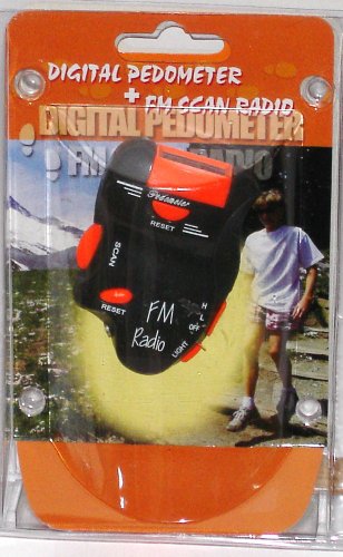 Digital Pedometer & FM Scan Radio Red