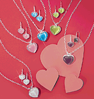 Avon Cat's Eye Heart Birthstone Gift Set April/Diamond