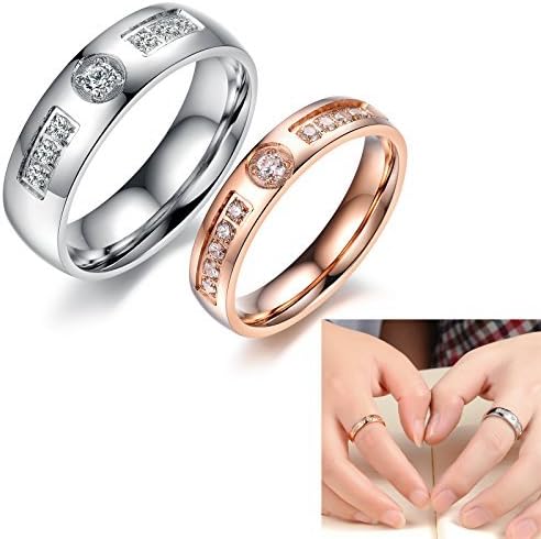 HHBuy Jewelry Titanium steel His And Her Wedding Band Full Crystals Promise Rings Anniversary Gift