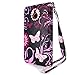 CoverON® for Microsoft Lumia 640 XL Wallet Case [CarryAll Series] Flip Credit Card Phone Cover Design Pouch - Pink Butterfly - with Screen Protector and Wristlet Strap