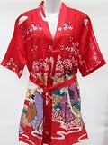 “Ravishing Red” Ladies Chinese/Japanese Silk Satin Kimono Robe Dressing Gown Fancy Dress Size 8-12