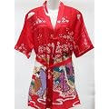 "Ravishing Red" Ladies Chinese/Japanese Silk Satin Kimono Robe Dressing Gown Fancy Dress Size 8-12