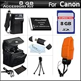 8GB Accessory Kit For Canon PowerShot D10 12.1 MP Waterproof Digital Camera ....