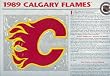 1989 Calgary Flames Official Patch on Team History Card