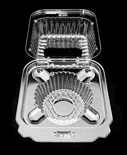 Par-Pak Single Cavity Clear Hinged Cupcake Holder Muffin Ramekin Clamshell Container (Pack of 50)
