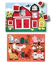 Melissa & Doug Deluxe Peek-a-boo Farm and Mix n' Match Peg Puzzle Bundle