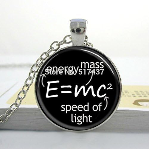 Pretty Lee Science Necklace Science Jewelry E Mc2 Albert Einstein Math Physics Black And White Art Pendantglass Pendante Mc2 Necklace