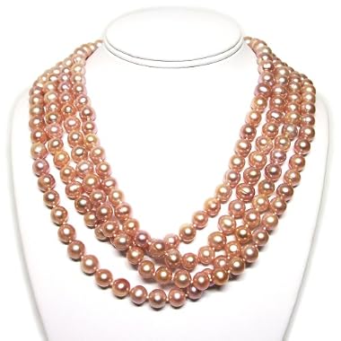 HinsonGayle DIVA Collection 8.5-9.5mm Ultra-Luster Pink Circle Baroque Cultured Pearl Rope Necklace