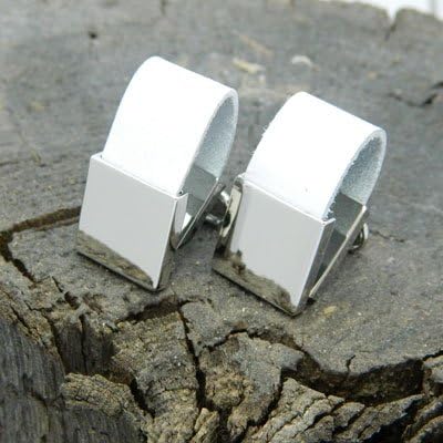 Sale - Wrap Around Leather Cufflinks (White)