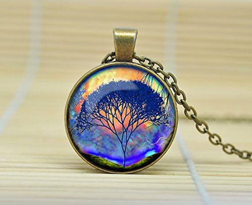 Tree Of Life Necklace Tree Of Life Pendant Tree Of Life Jewelry Forest Woods Necklace Glass Cabochon Necklace A2402