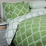Modern Contemporary Treillis Lime Green Bedding Duvet Cover Set Full/Queen
