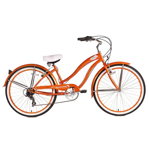 Micargi Rover 7-Speed Beach Cruiser Bike, Orange, 26-Inch