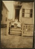 Photo Home Work, Somerville, Mass. Crocheting on underwear. A common sight. 35 Horace Street. See also Home Work