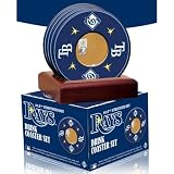 Tampa Bay Rays Coasters w Game Used Dirt - Set of 4