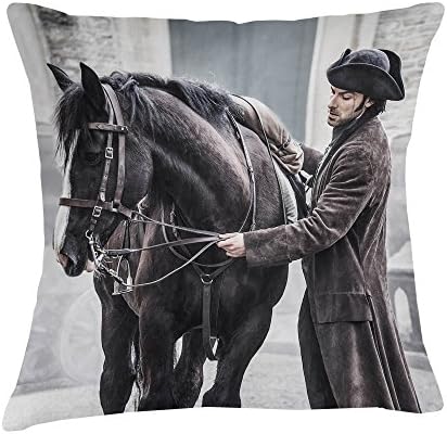 Poldark and His Horse Pillow Cover Only18x18"