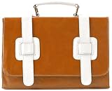 Characteristic England College Style Box Frame Leatherette Top Handle Bag Handbag Purse Convertible Shoulder Bag