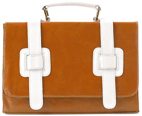 Characteristic England College Style Box Frame Leatherette Top Handle Bag Handbag Purse Convertible Shoulder Bag