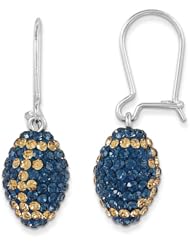 Sterling Silver Swarovski Elements South Bend Spirit Football Earrings